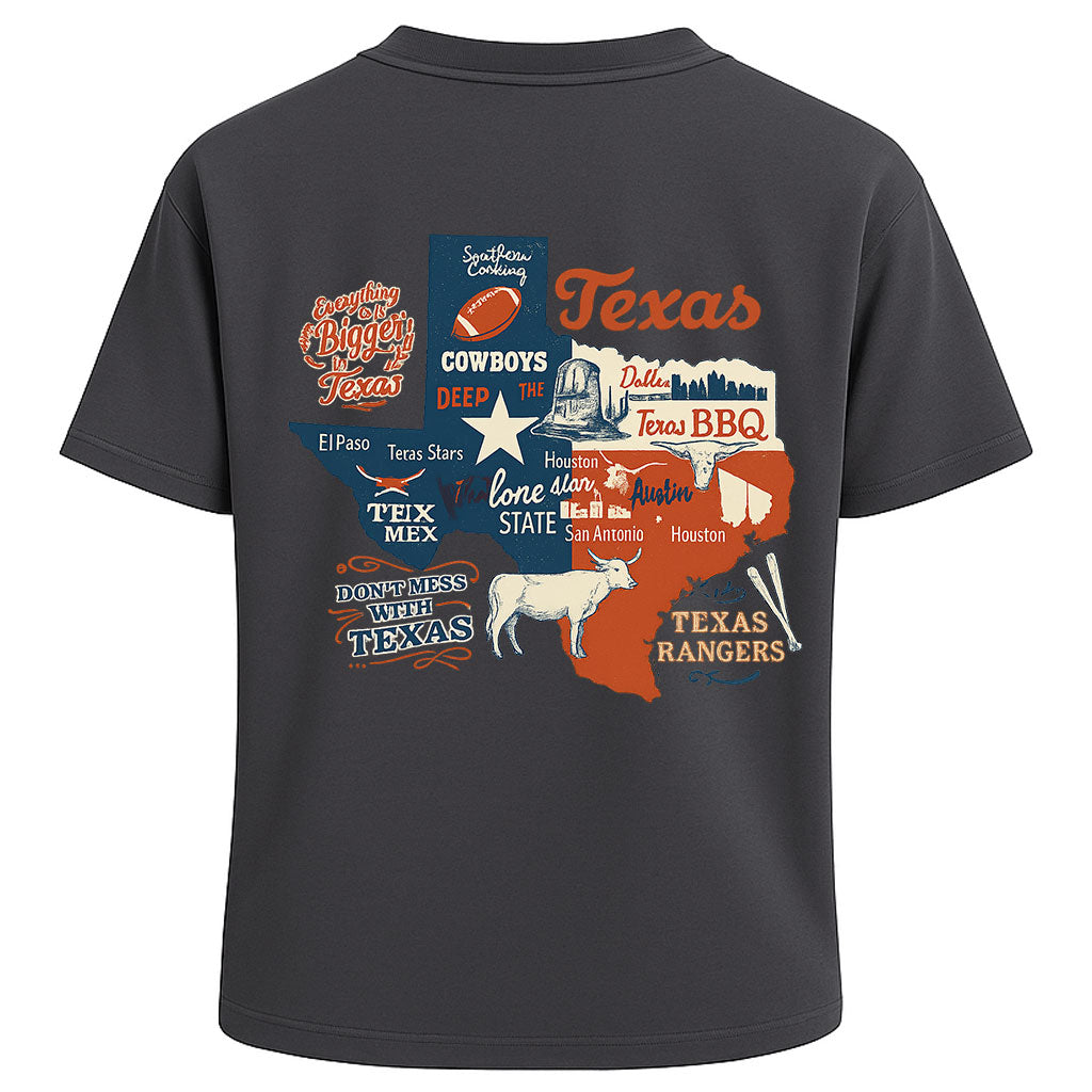 Texas Icons Map Graphic Tee