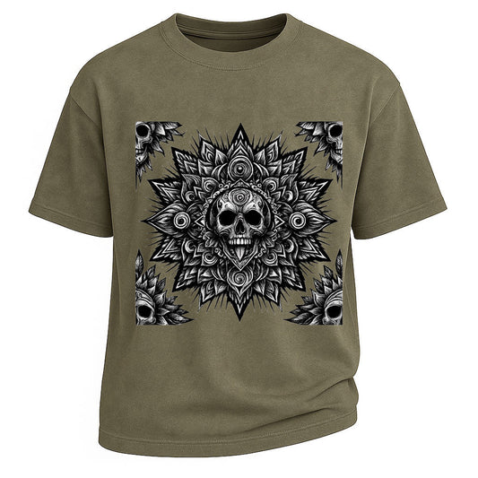 Skull Mandala Art Tee