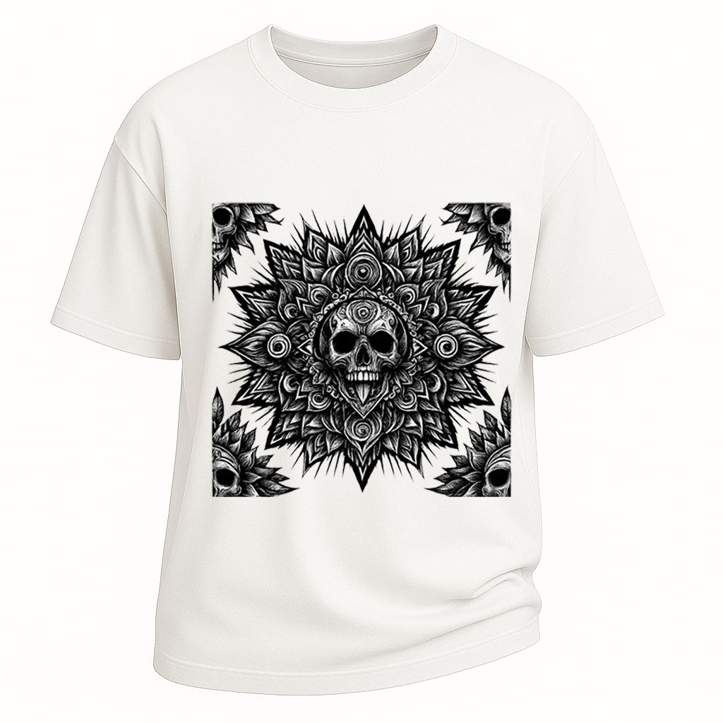 Skull Mandala Art Tee