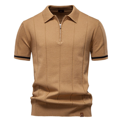 Men's Business Casual Woolen Knitted Polo Shirts