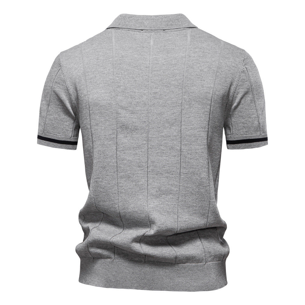 Men's Business Casual Woolen Knitted Polo Shirts