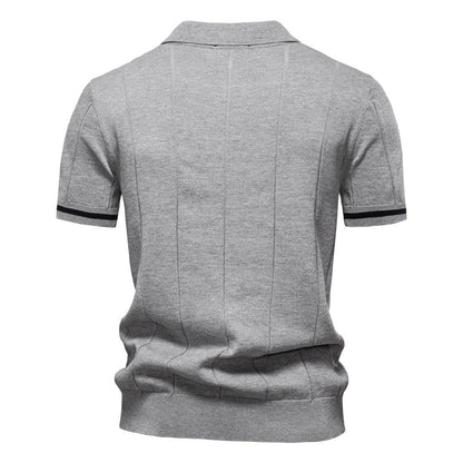 Men's Business Casual Woolen Knitted Polo Shirts