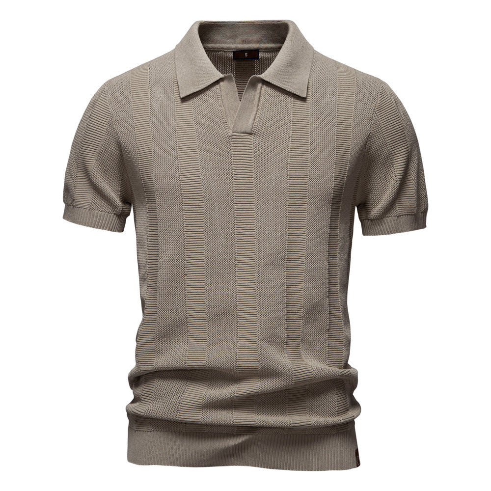 Men’s Striped Knit Polo Shirts