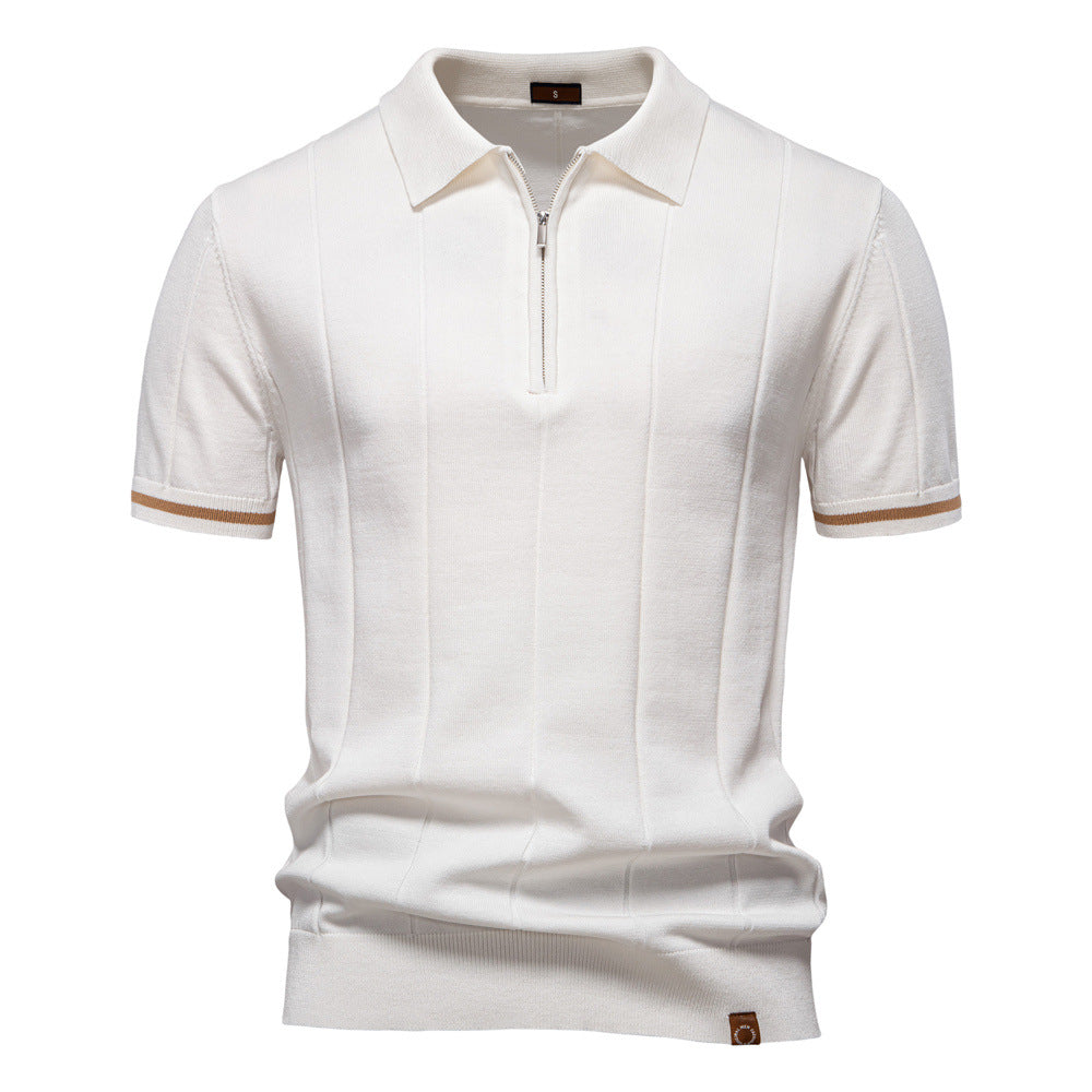 Men's Business Casual Woolen Knitted Polo Shirts