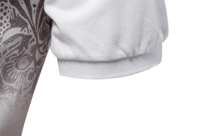 Men’s Gradient Floral Cotton Polo Shirts