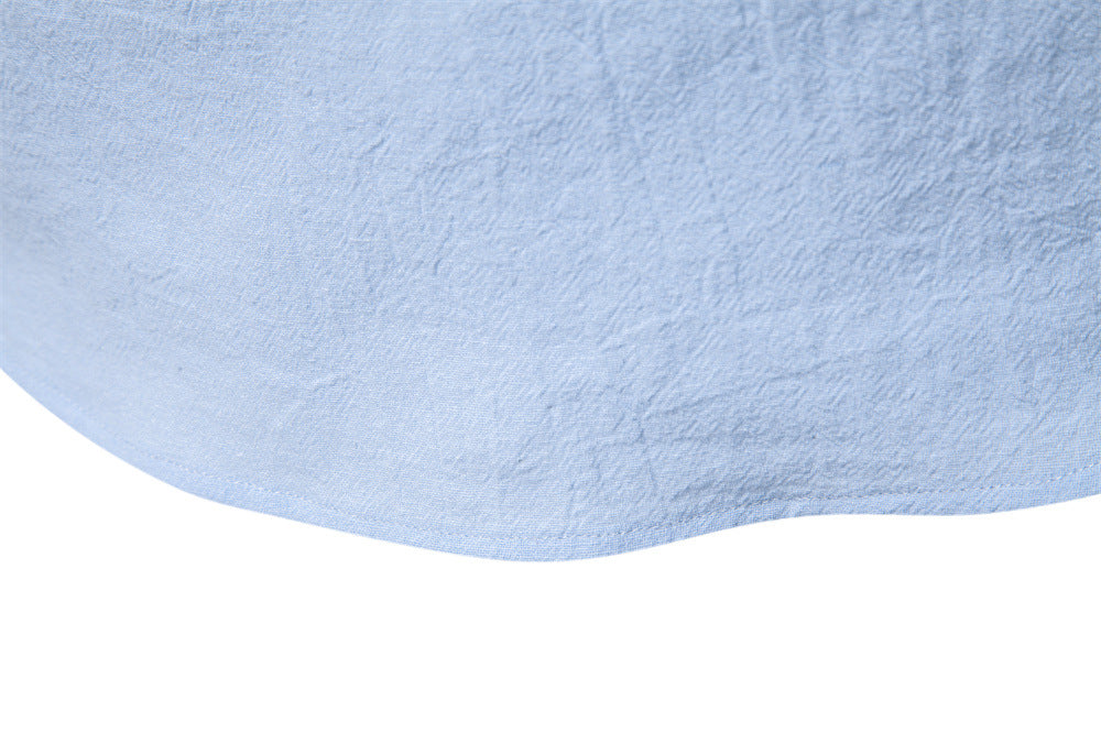 Men's Short Sleeve Cotton Linen Henley Shirts