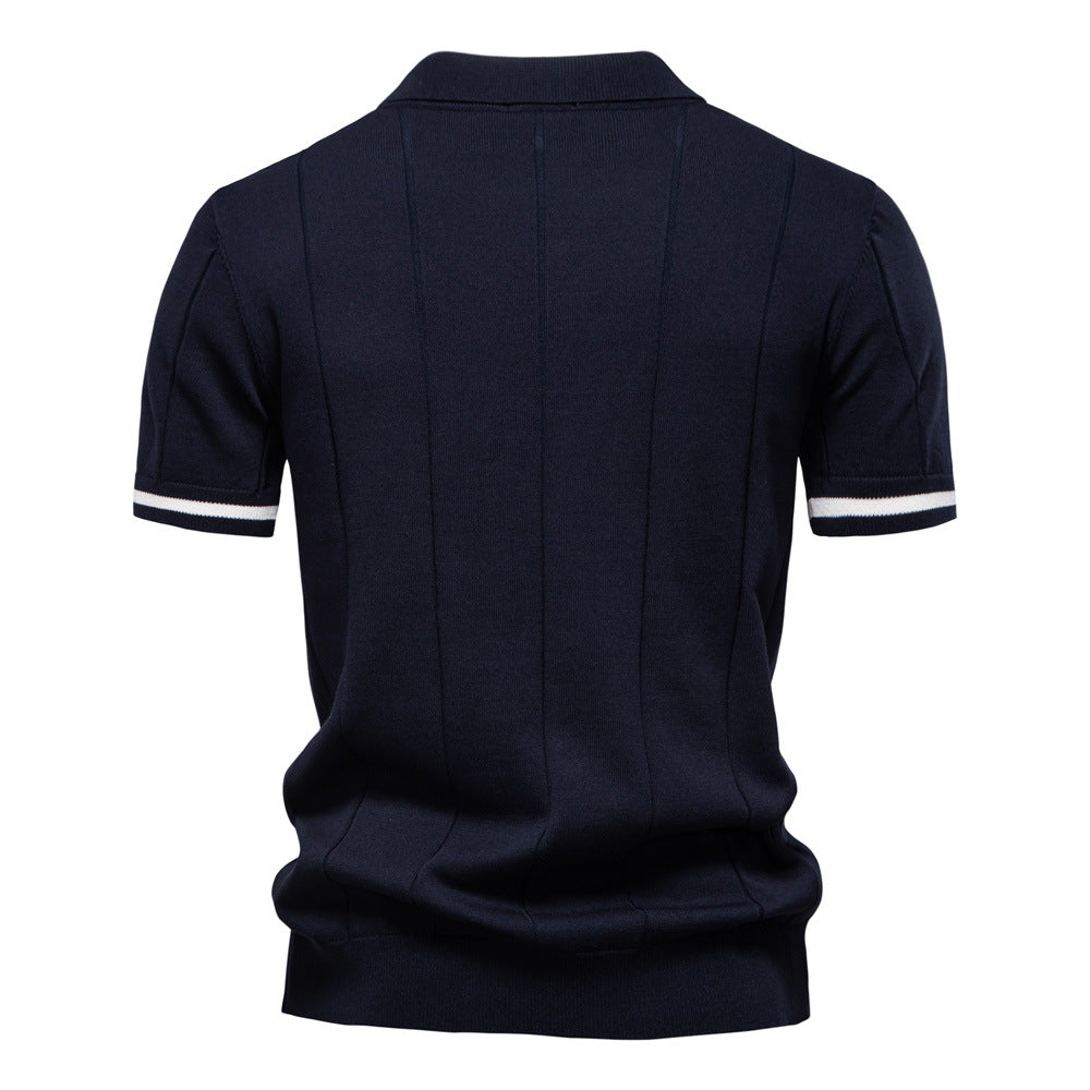 Men's Business Casual Woolen Knitted Polo Shirts