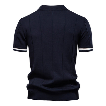 Men's Business Casual Woolen Knitted Polo Shirts