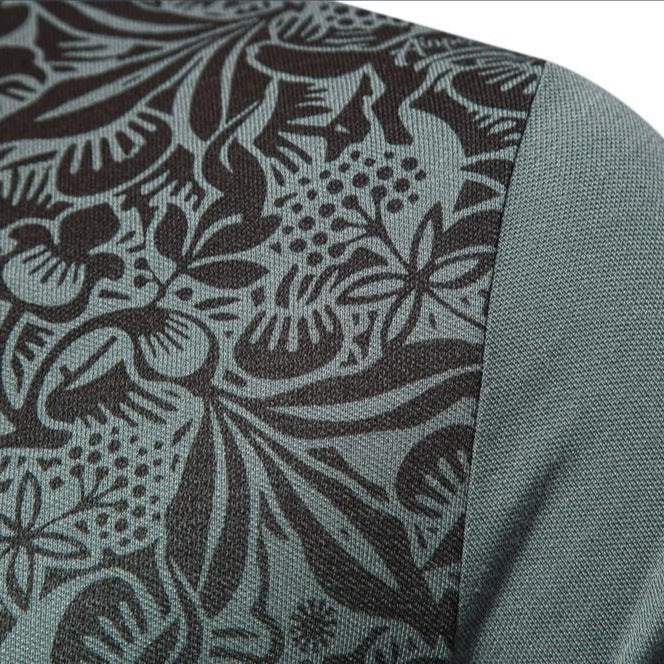 Men’s Gradient Floral Cotton Polo Shirts