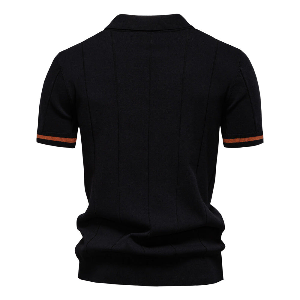 Men's Business Casual Woolen Knitted Polo Shirts