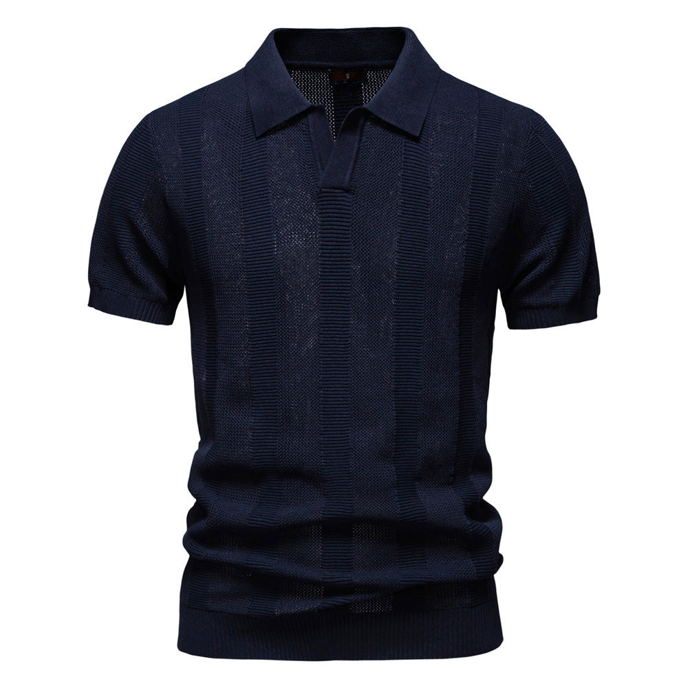 Men’s Striped Knit Polo Shirts