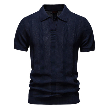 Men’s Striped Knit Polo Shirts