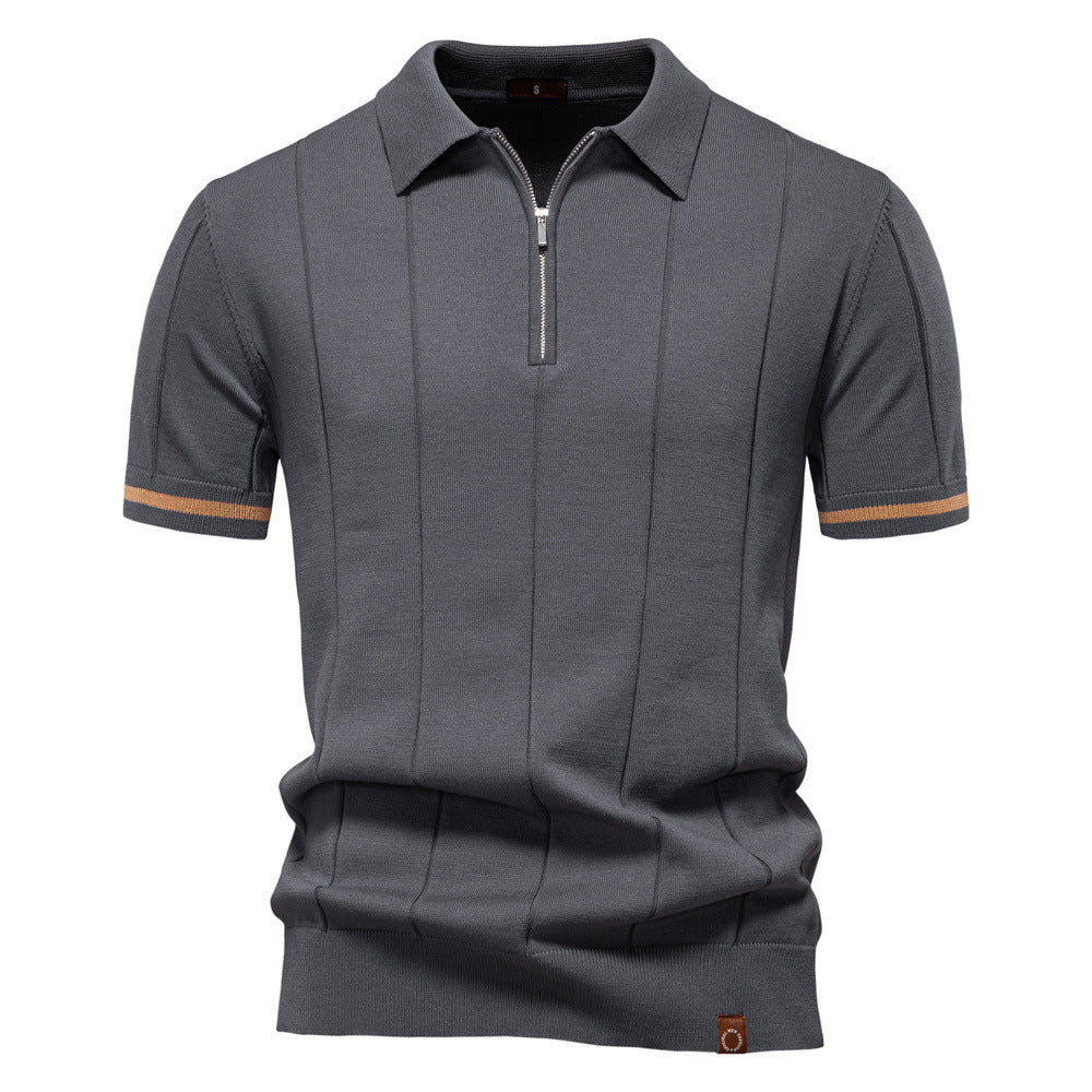 Men's Business Casual Woolen Knitted Polo Shirts