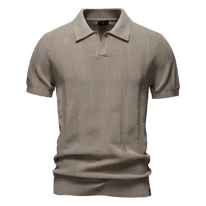 Men’s Striped Knit Polo Shirts