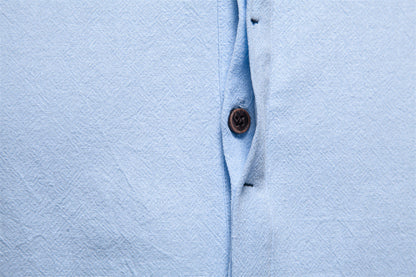 Men's Short Sleeve Cotton Linen Henley Shirts