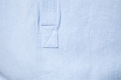Men's Short Sleeve Cotton Linen Henley Shirts