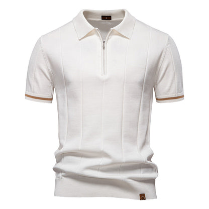 Men's Business Casual Woolen Knitted Polo Shirts