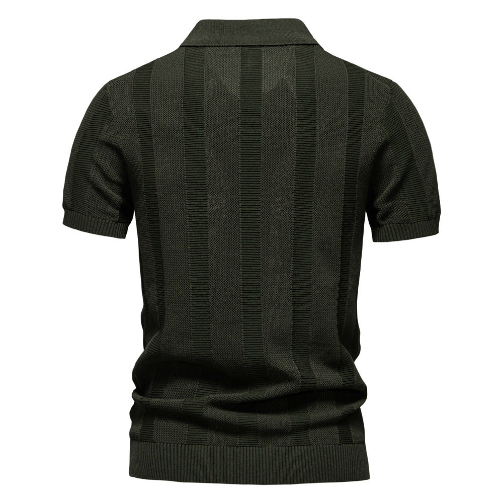 Men’s Striped Knit Polo Shirts