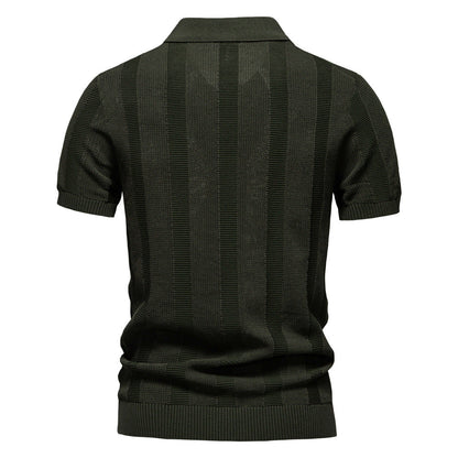 Men’s Striped Knit Polo Shirts