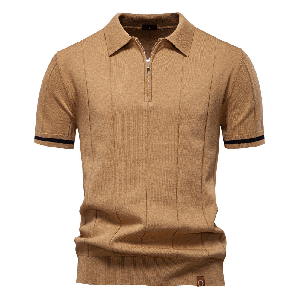 Men's Business Casual Woolen Knitted Polo Shirts