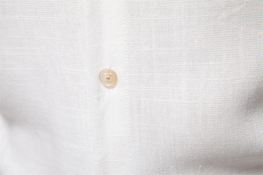 Men's Solid Long Sleeve Casual Linen Shirts
