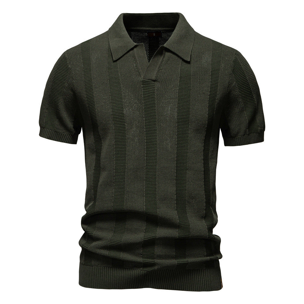 Men’s Striped Knit Polo Shirts