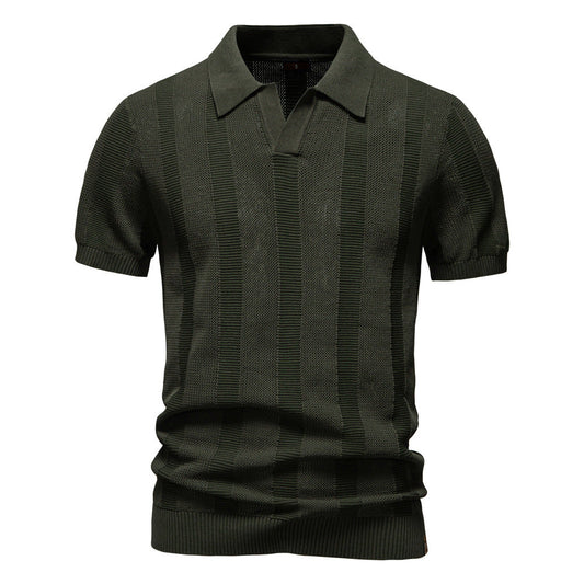 Men’s Striped Knit Polo Shirts