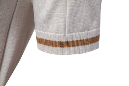Men's Business Casual Woolen Knitted Polo Shirts