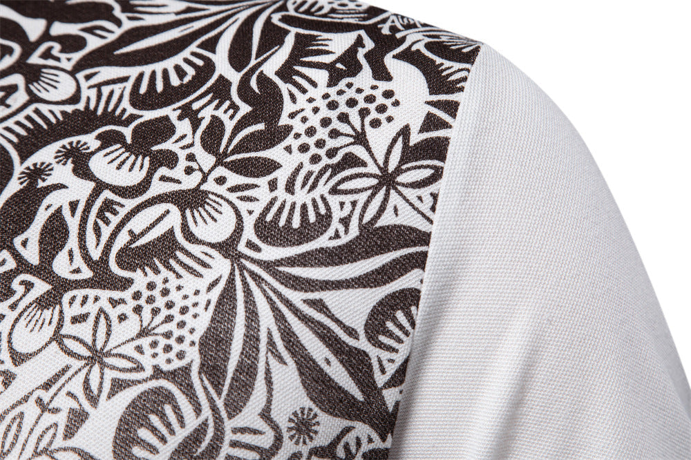 Men’s Gradient Floral Cotton Polo Shirts