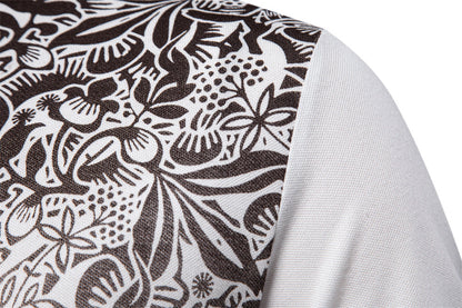 Men’s Gradient Floral Cotton Polo Shirts