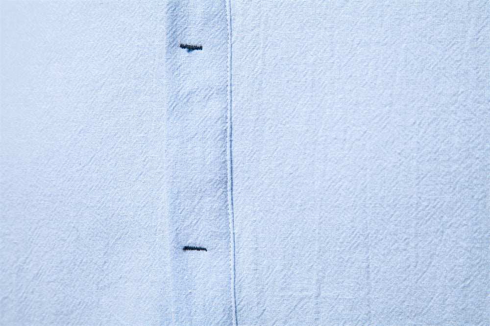 Men's Short Sleeve Cotton Linen Henley Shirts