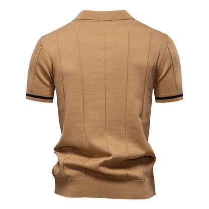 Men's Business Casual Woolen Knitted Polo Shirts