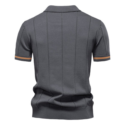 Men's Business Casual Woolen Knitted Polo Shirts
