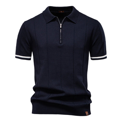 Men's Business Casual Woolen Knitted Polo Shirts