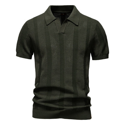 Men’s Striped Knit Polo Shirts