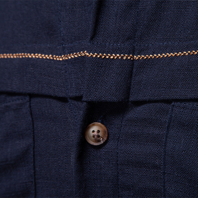 Men’s Long Sleeve Linen Western Pocket Stitch Shirts