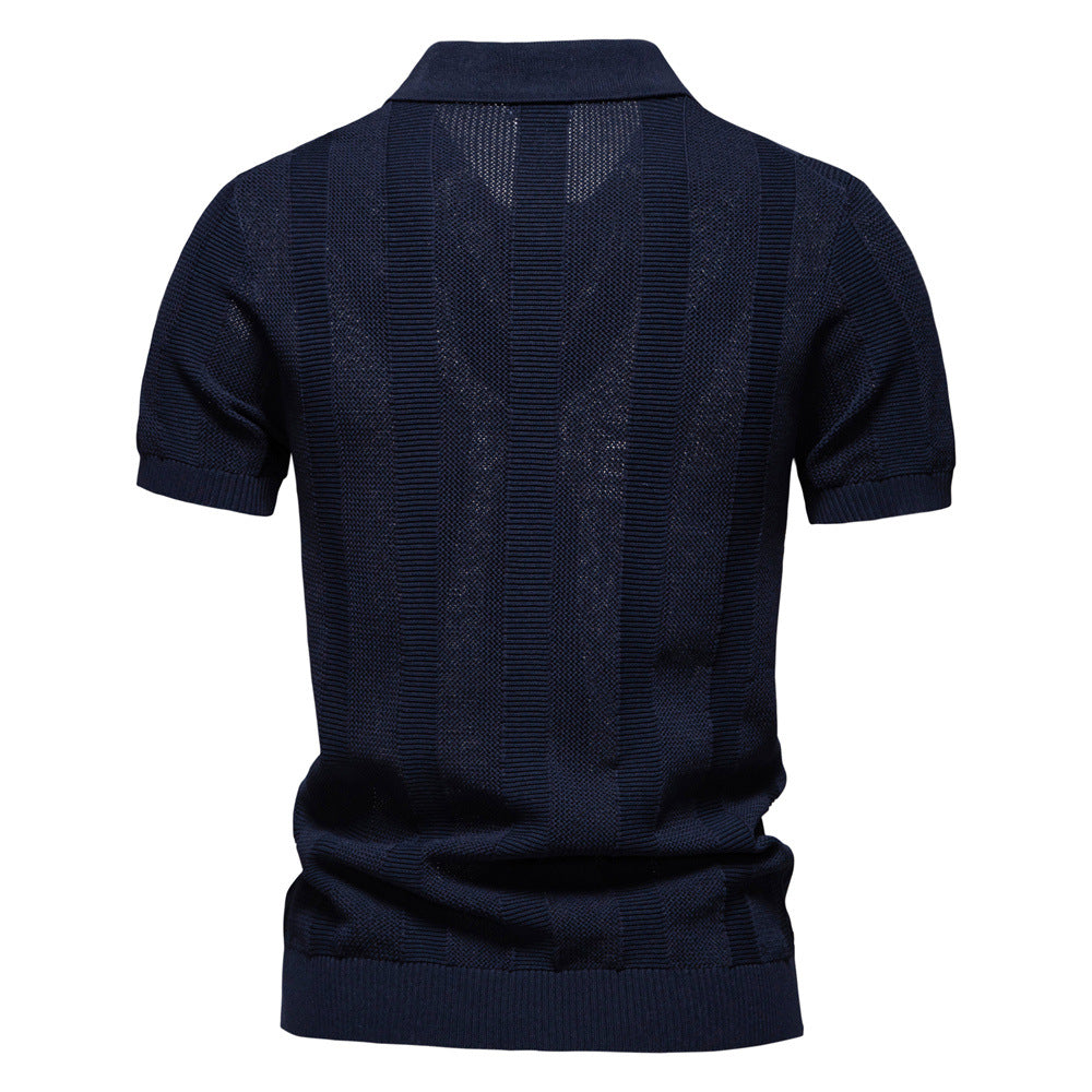 Men’s Striped Knit Polo Shirts