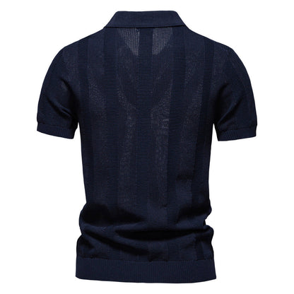 Men’s Striped Knit Polo Shirts