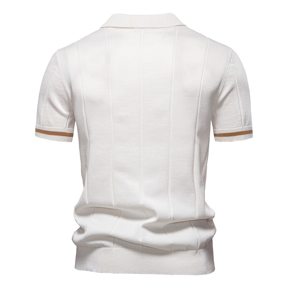 Men's Business Casual Woolen Knitted Polo Shirts