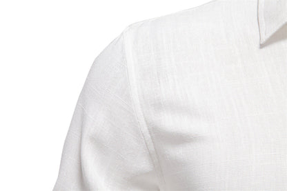 Men's Solid Long Sleeve Casual Linen Shirts