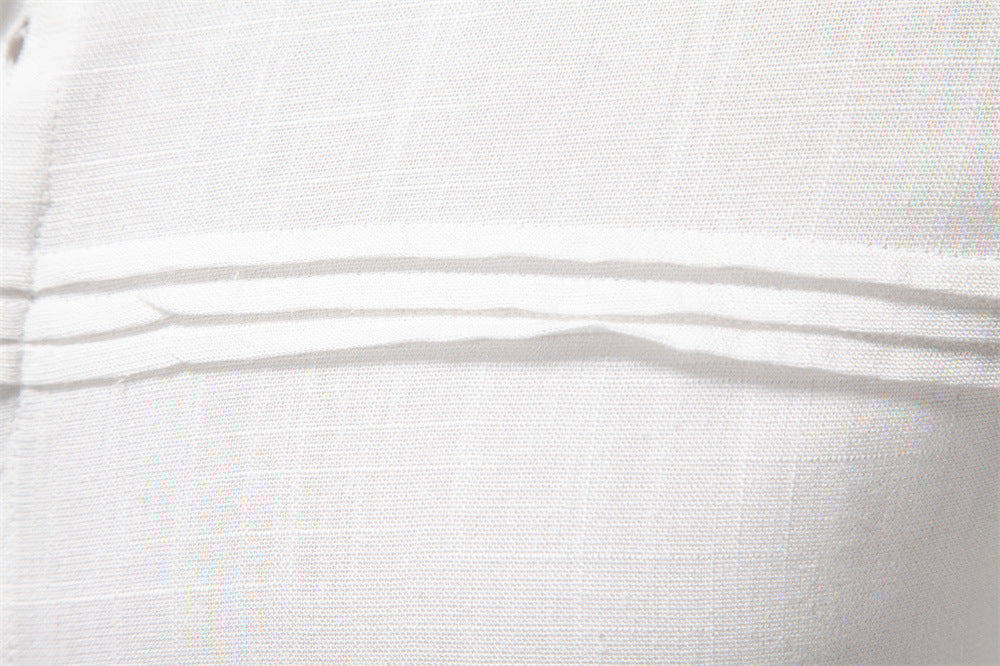 Men's Solid Long Sleeve Casual Linen Shirts